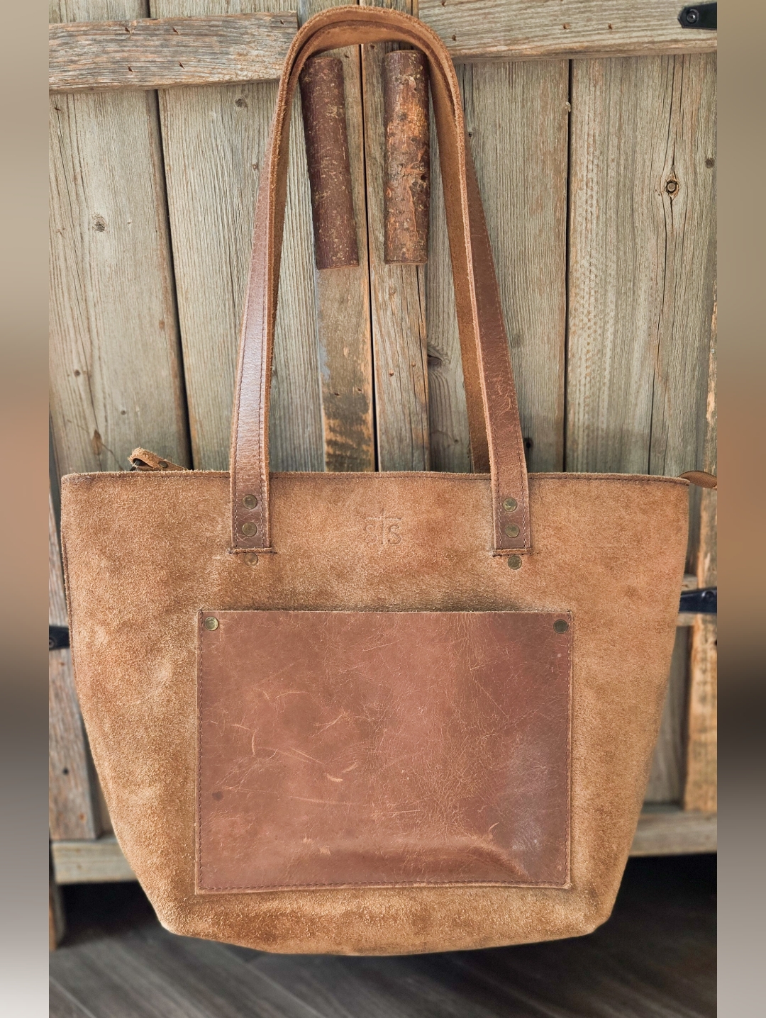 Sts Ranchwear Genuine Leather Tote Bag | Western Distressed Brown Carryall